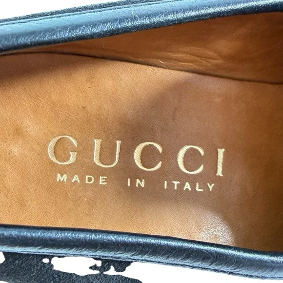 GUCCI Vintage Black Suede Horsebit Men's Loafers Made in Italy 9D - 9.5US - Picture 4 of 12